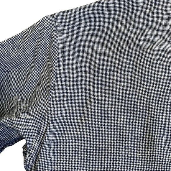 Ines De La Fressange for Uniqlo Sz M 100% Linen Button-down Shirt Blouse Navy - Picture 14 of 16